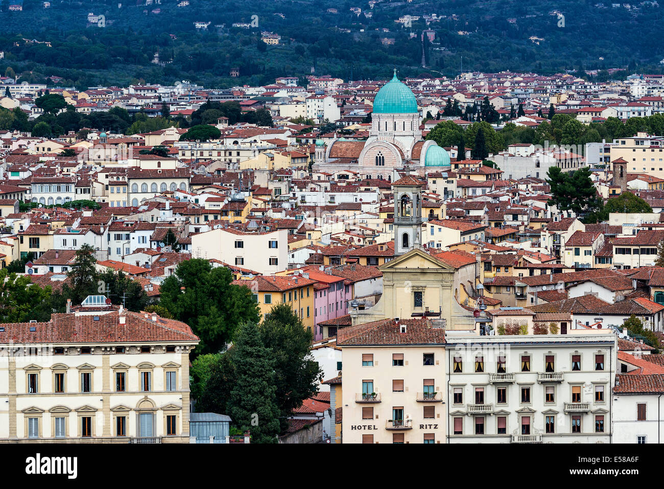 Panoramic view of city architecture,  Florence, Italy Stock Photo