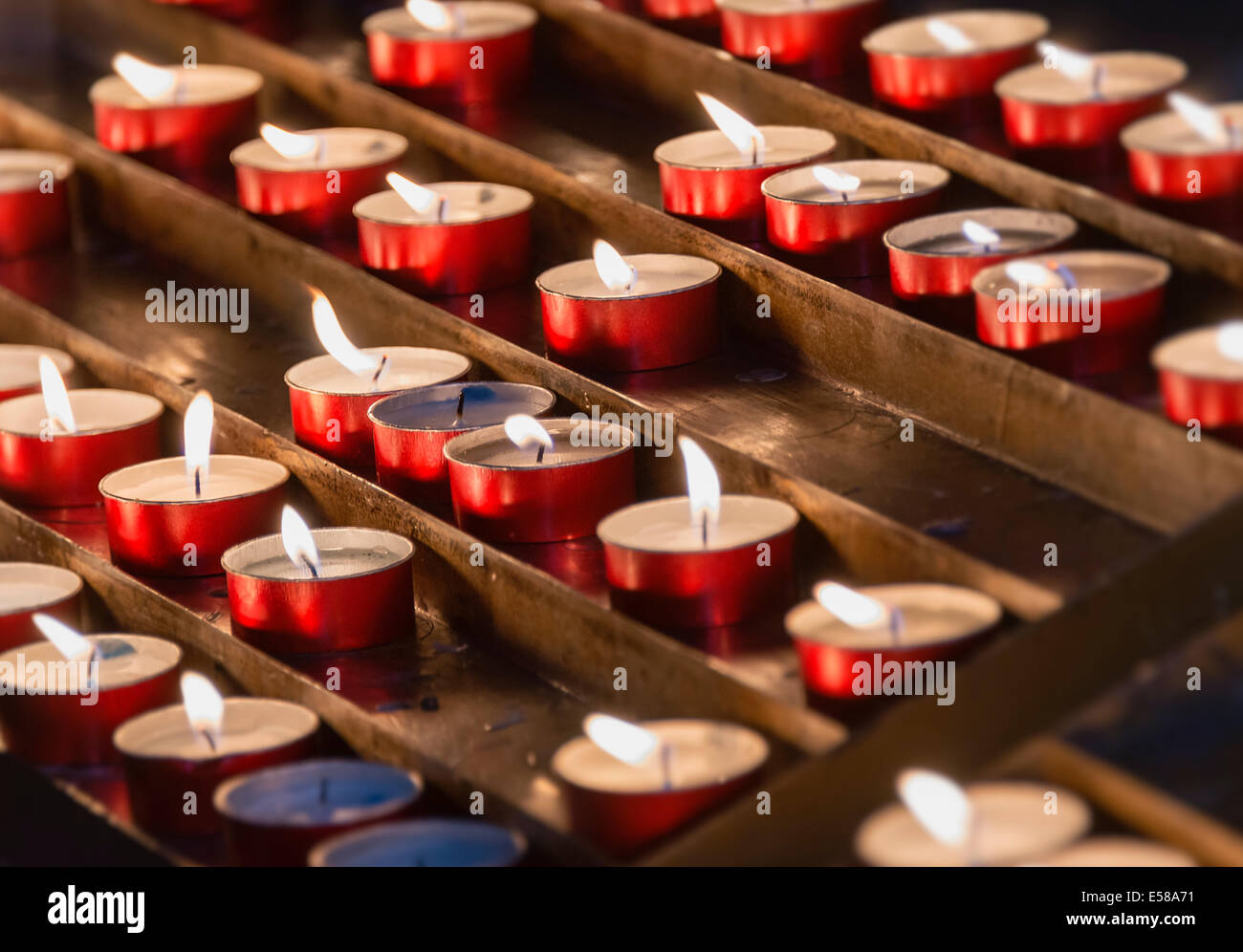 Votive Candles In Catholic Church High Resolution Stock Photography and