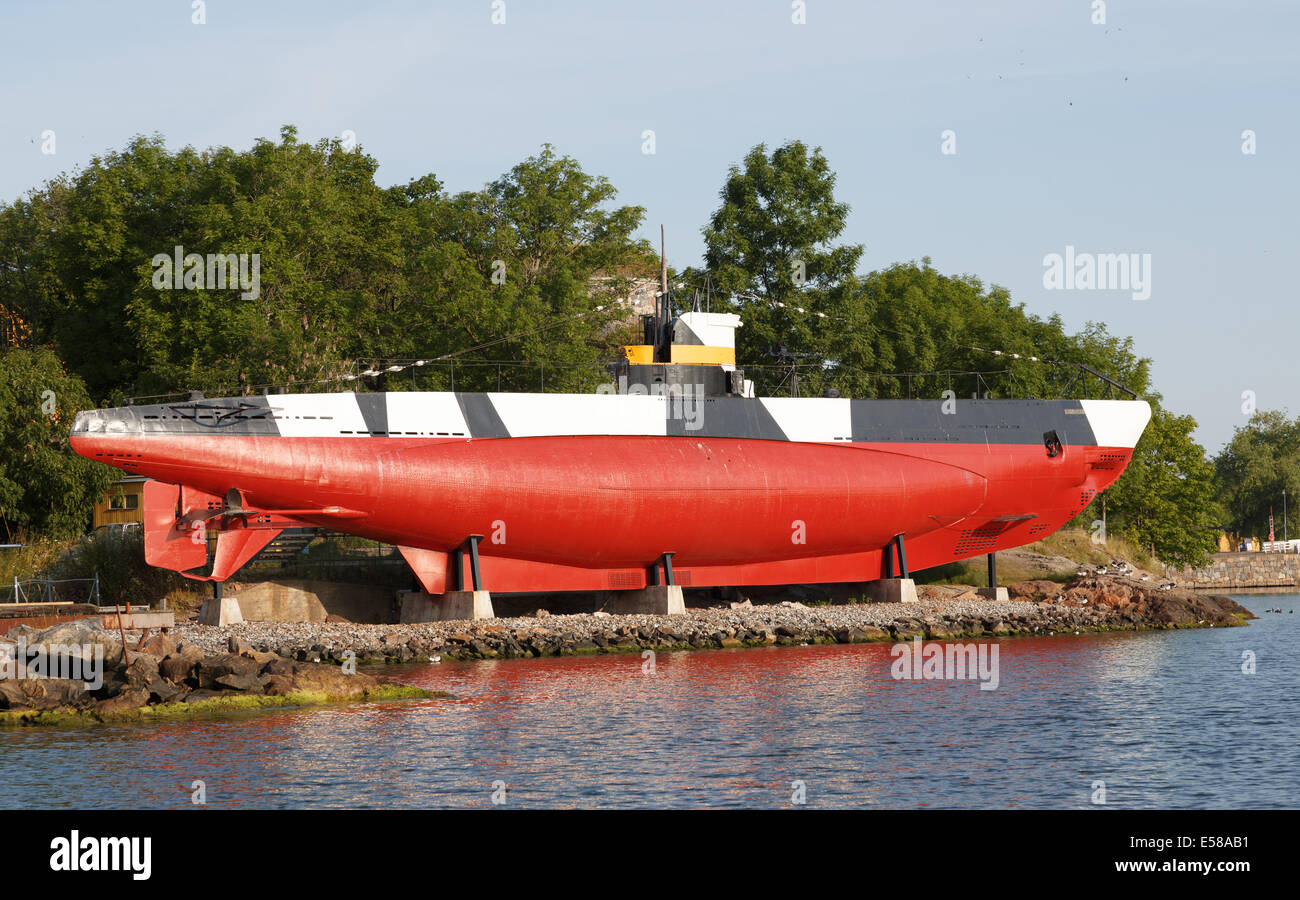 WWII veteran submarine Vesikko of the Finnish Navy on display as a ...