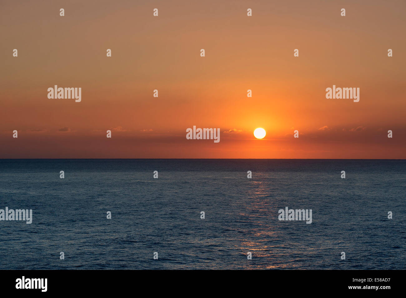 Ocean sunrise, French Riviera Stock Photo