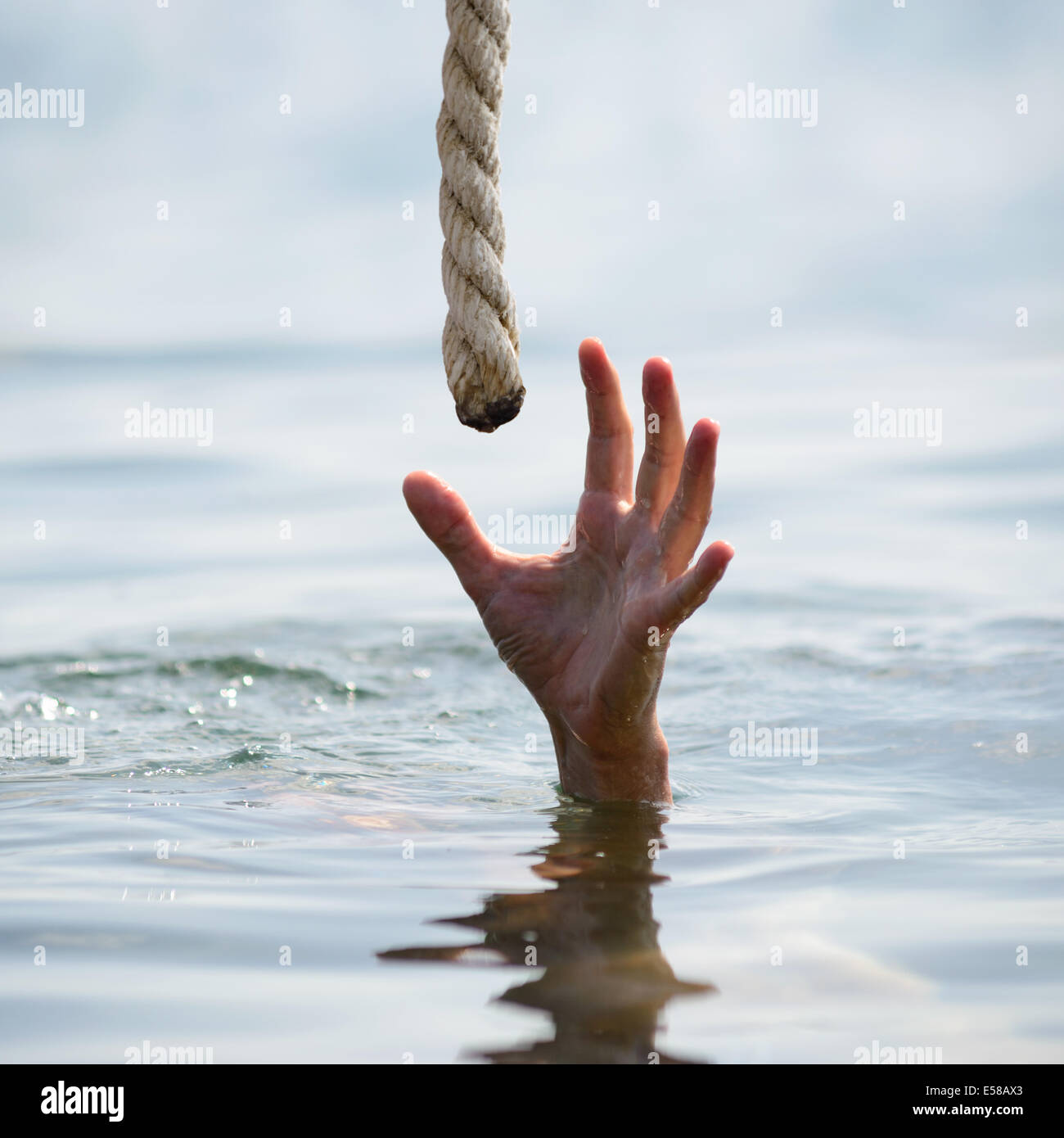 saving a drowning man Stock Photo