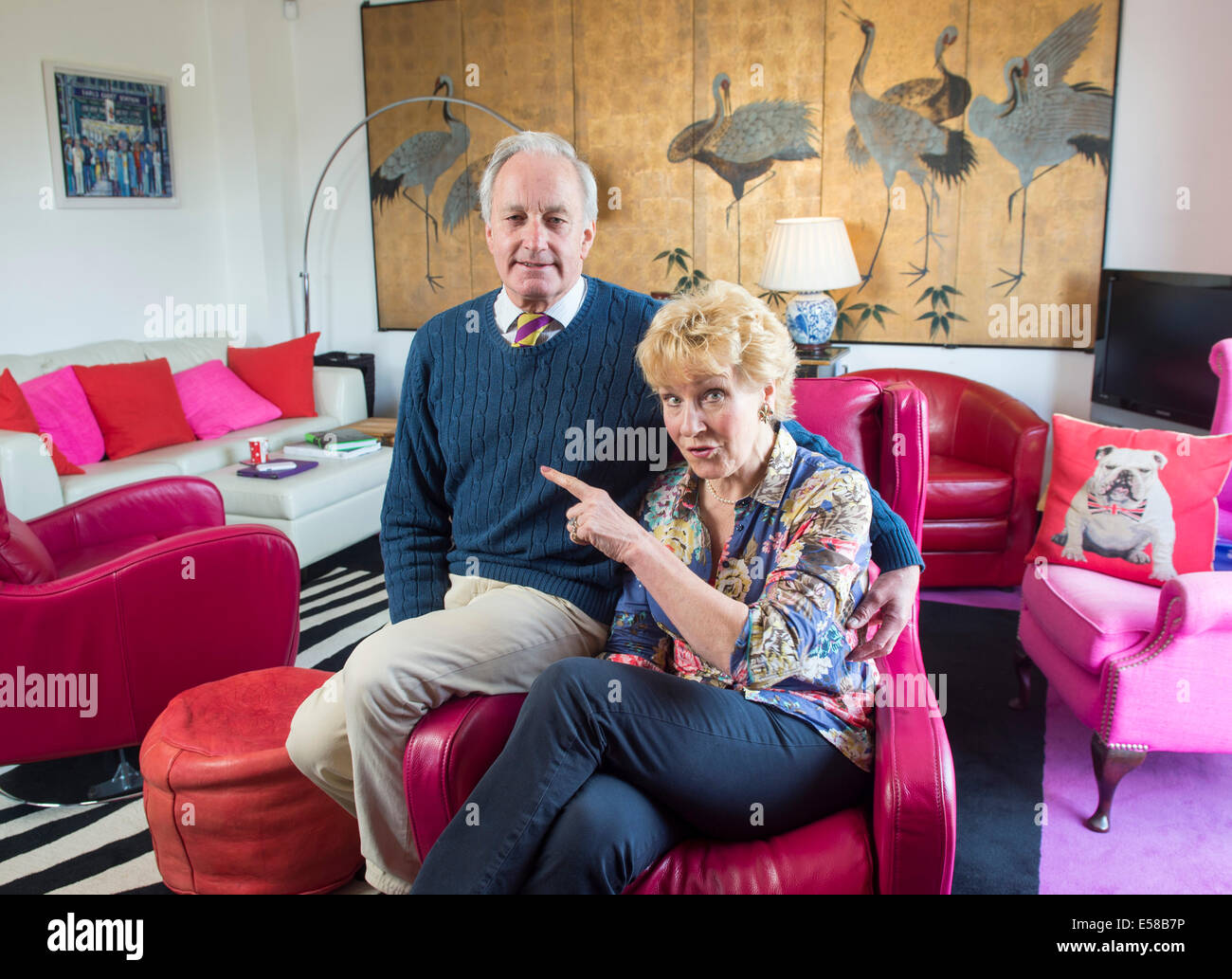 Neil and Christine Hamilton at their Home in Battersea Stock Photo