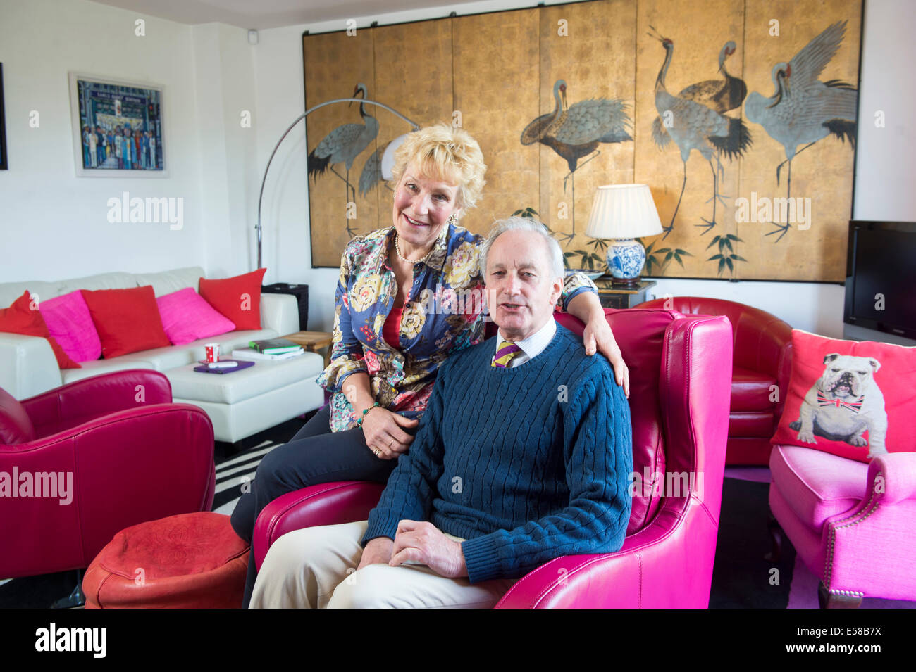 Neil and Christine Hamilton at their Home in Battersea Stock Photo