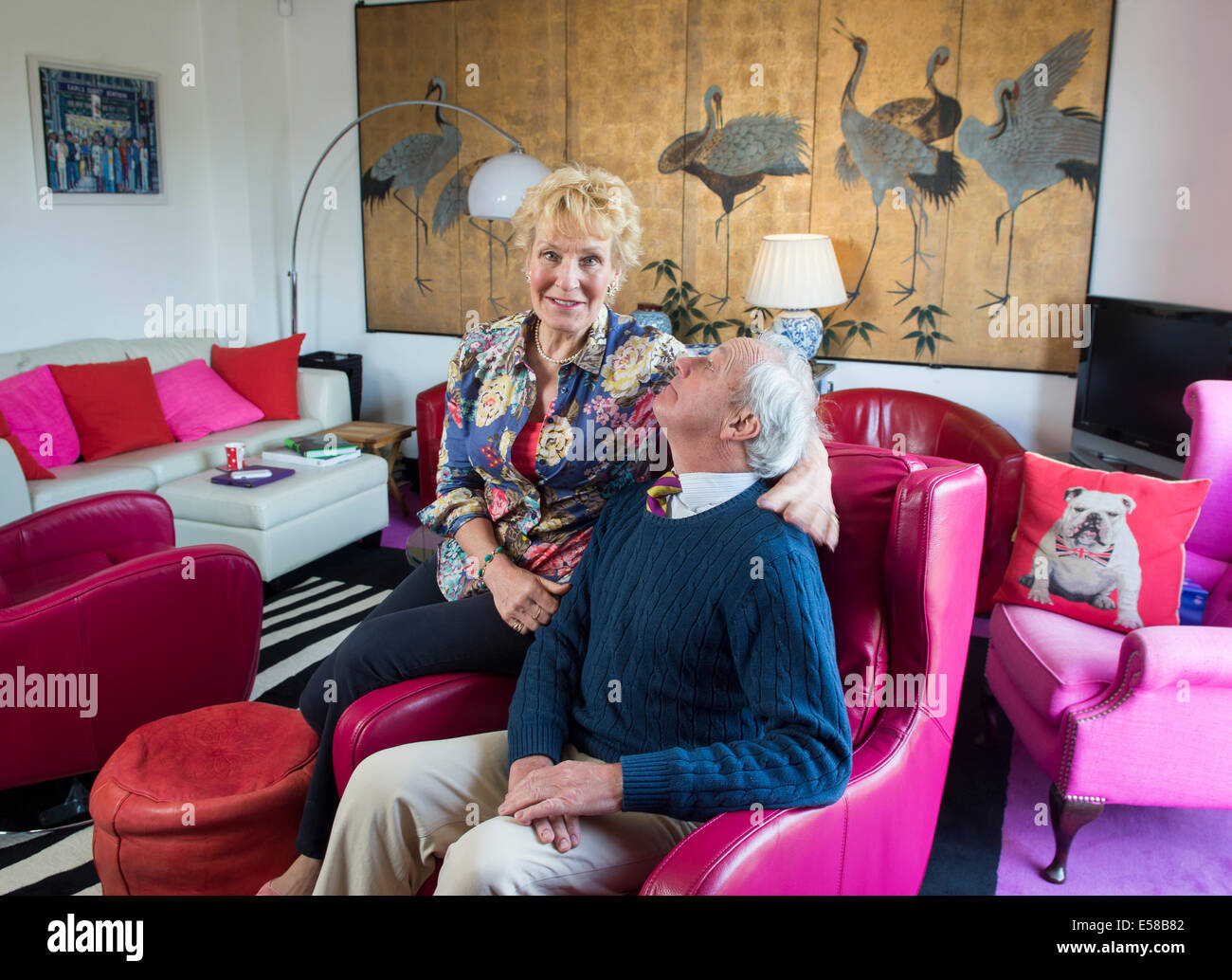 Neil and Christine Hamilton at their Home in Battersea Stock Photo