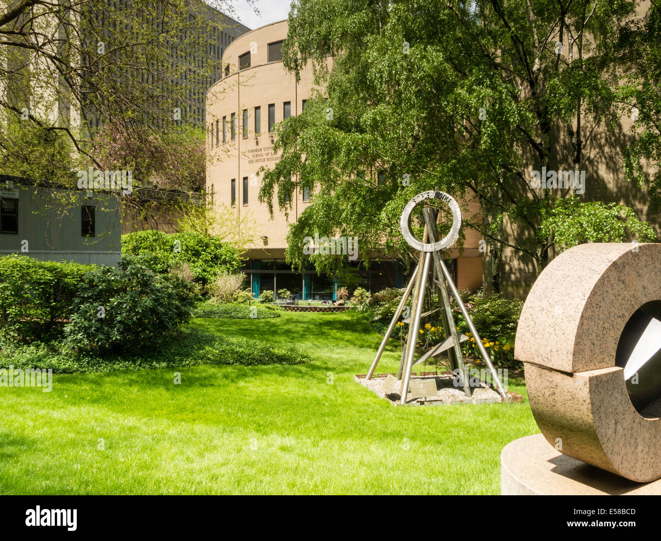 Law School Building and Lawn Art, Fordham University Lincoln Center