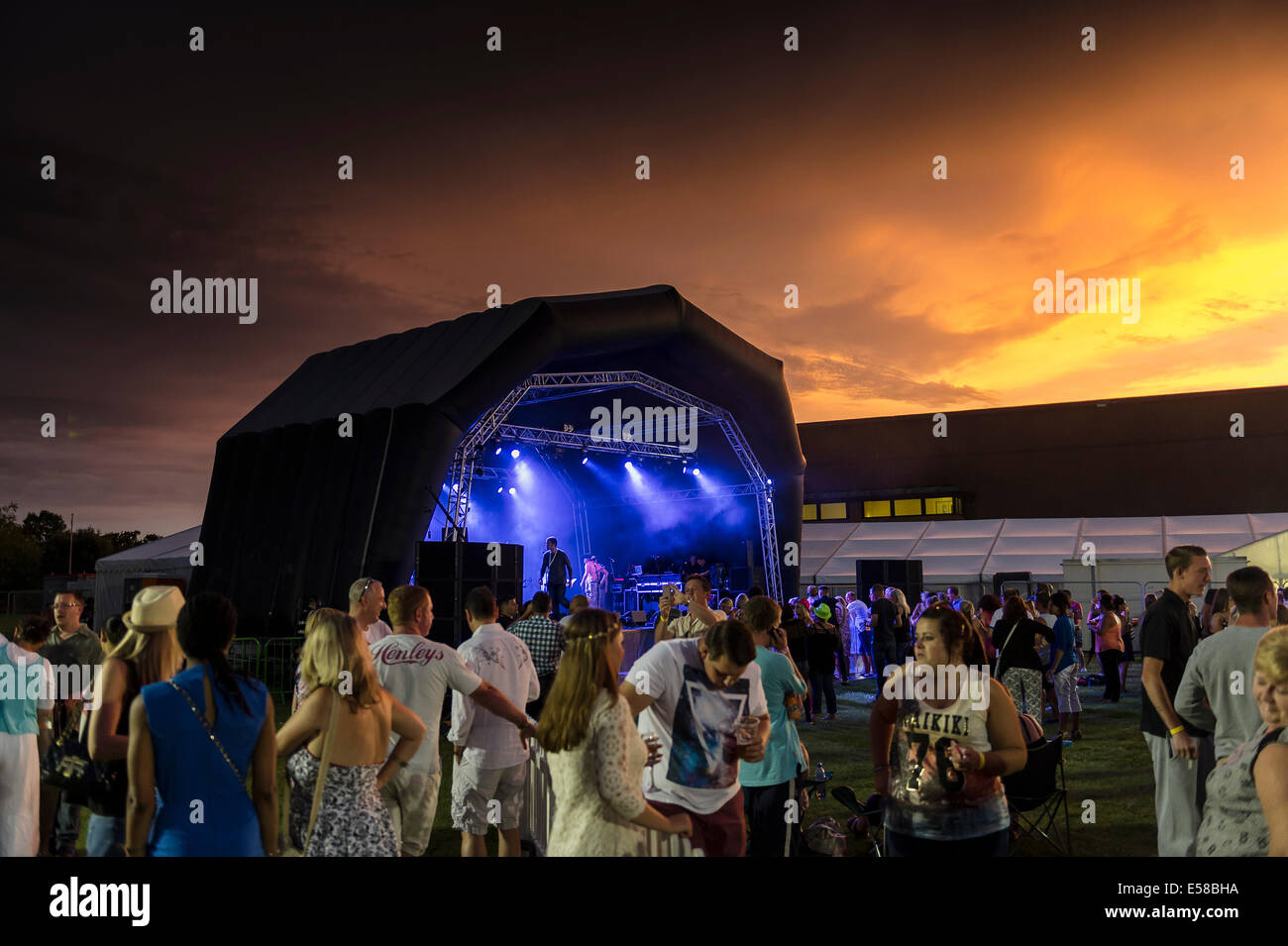 Sunset at the Brentwood Festival. Stock Photo