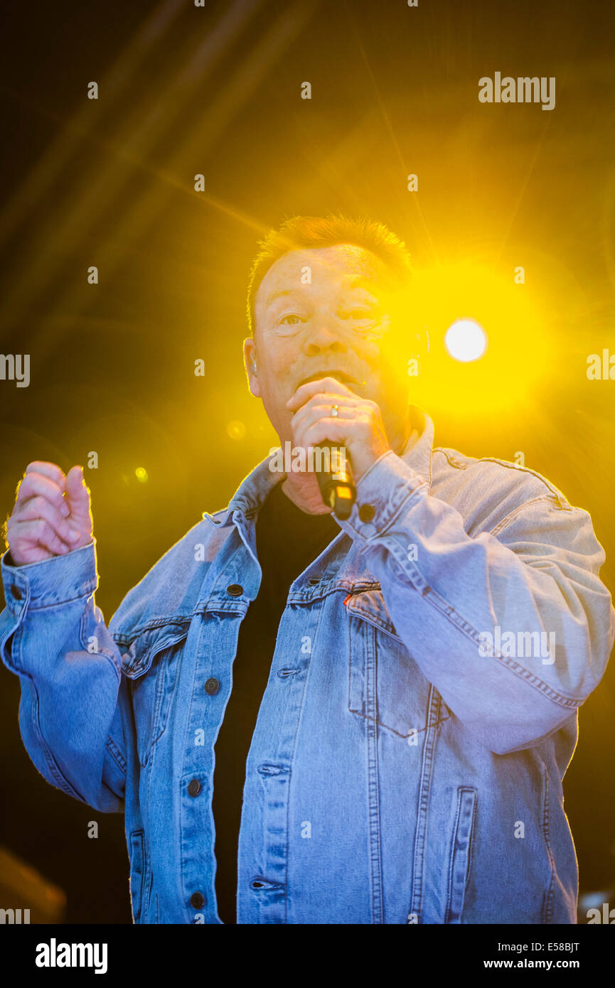Ali Campbell, lead singer from UB40 performing at the Brentwood Festival. Stock Photo