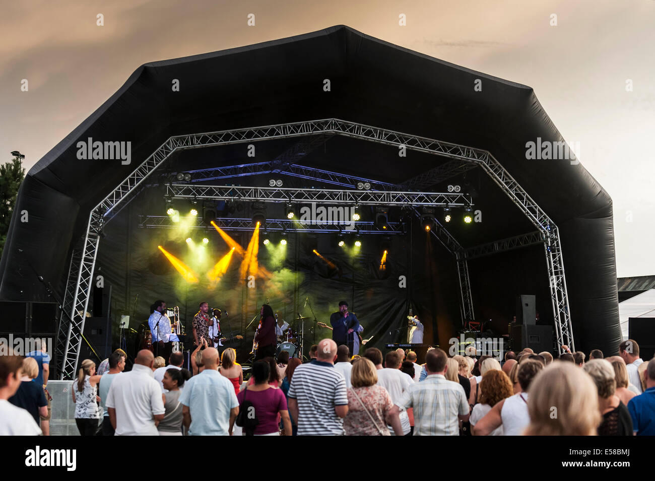The stage at the Brentwood festival Stock Photo Alamy