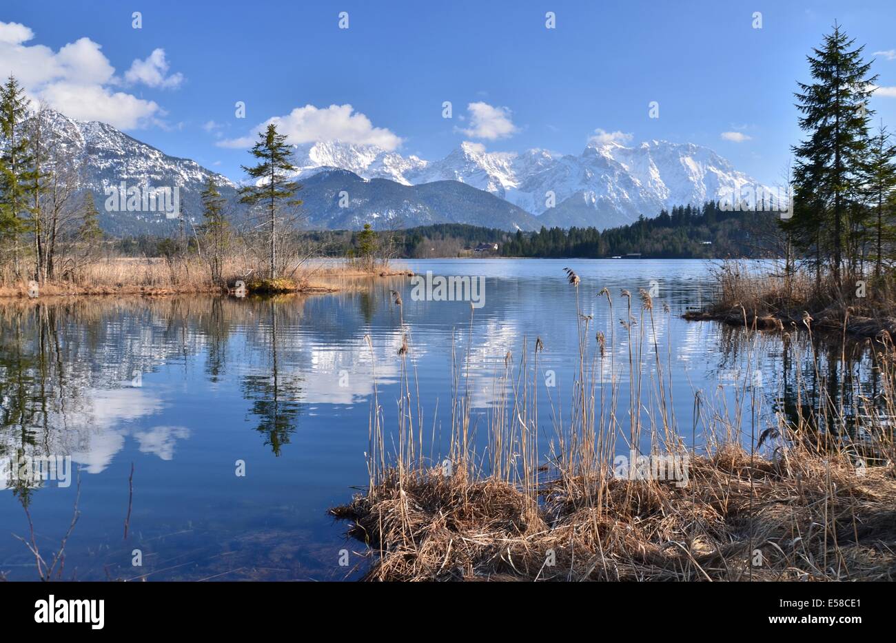 Barmsee near Mittenwald and Garmisch-Partenkirchen, Karwendel Gebirge ...