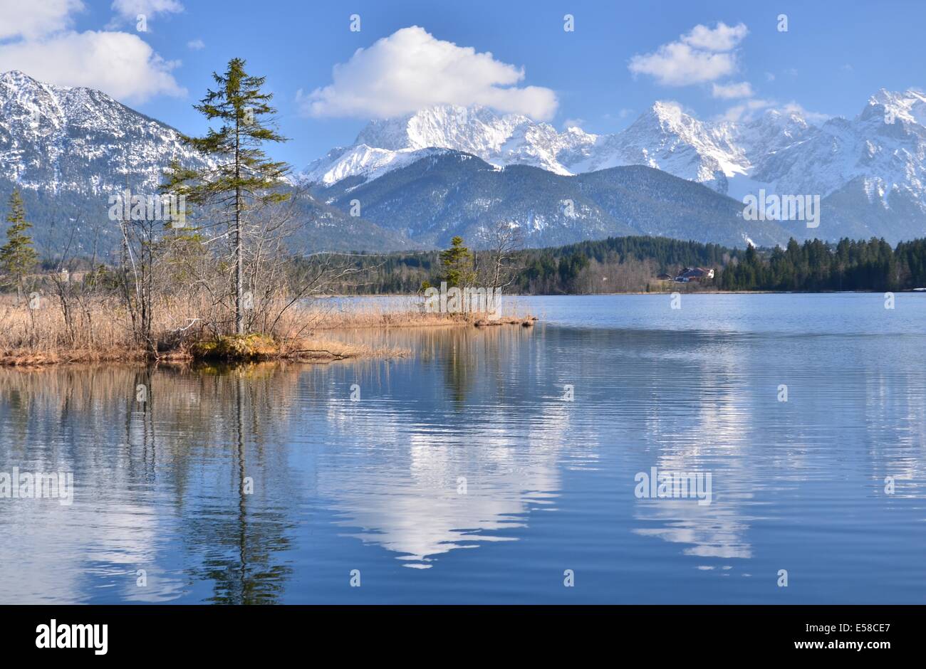 Barmsee near Mittenwald and Garmisch-Partenkirchen, Karwendel Gebirge ...