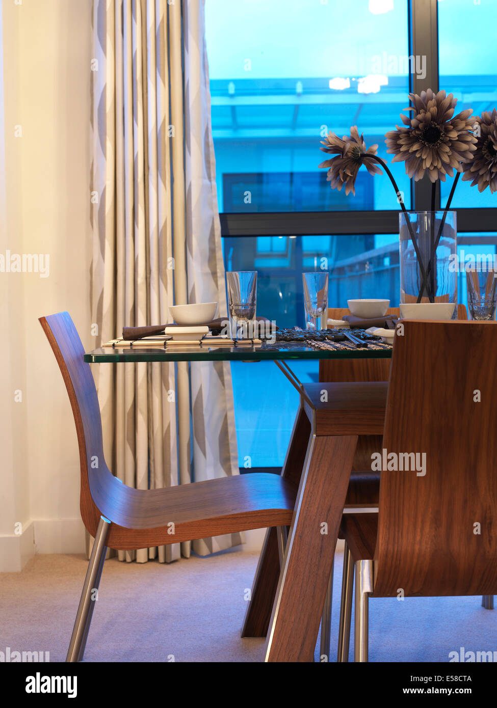 Dining table by window in Great Western Dockyard, Bristol. Housing
