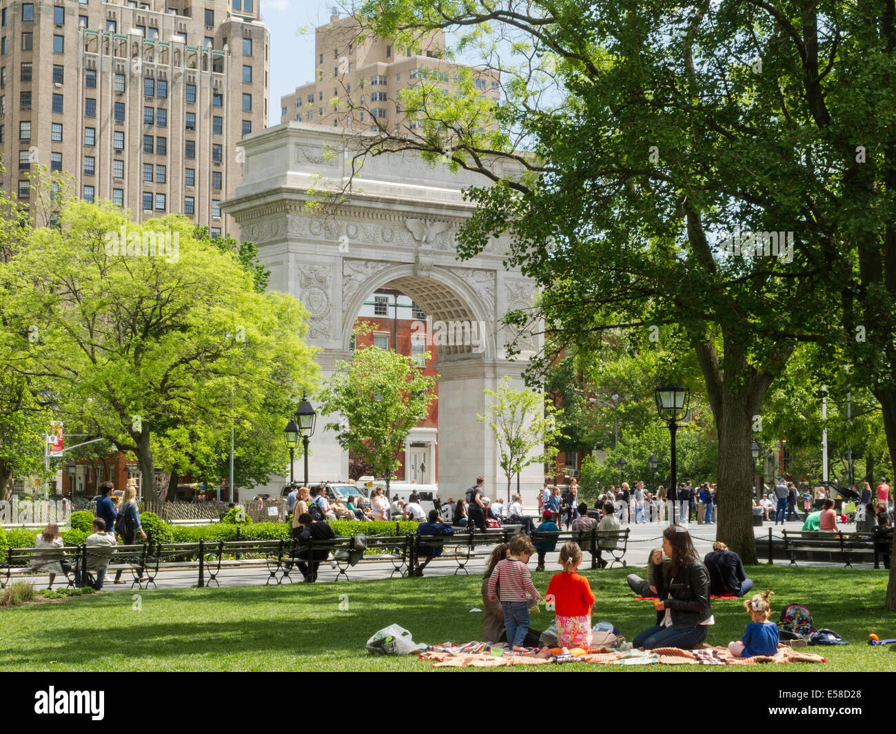 Springtime,Washington Square Park, NYC Stock Photo