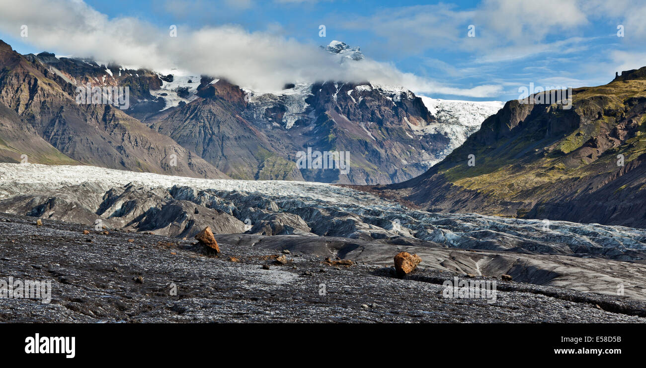 Glacial Landscape, Svinafellsjokull, Iceland Stock Photo