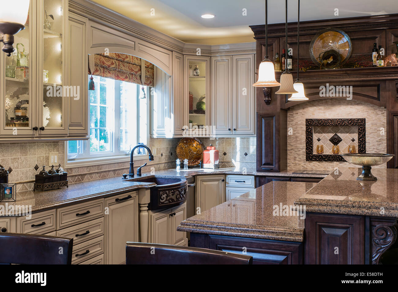 Upscale kitchen interior design. Stock Photo