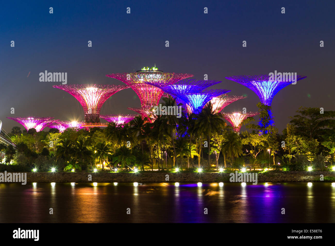 Singapore Light Show Stock Photo