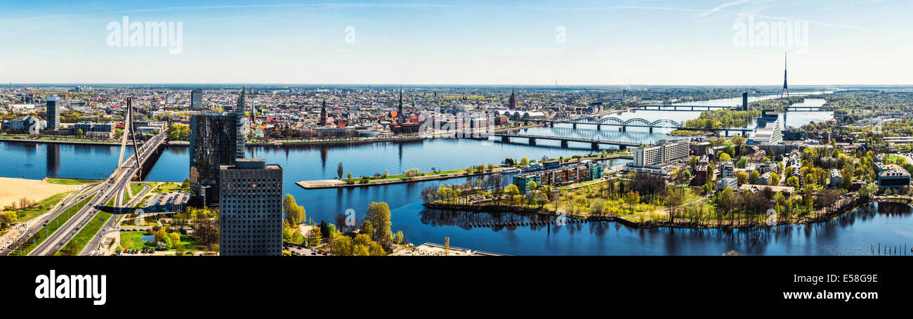Panorama of Riga city. Latvia Stock Photo