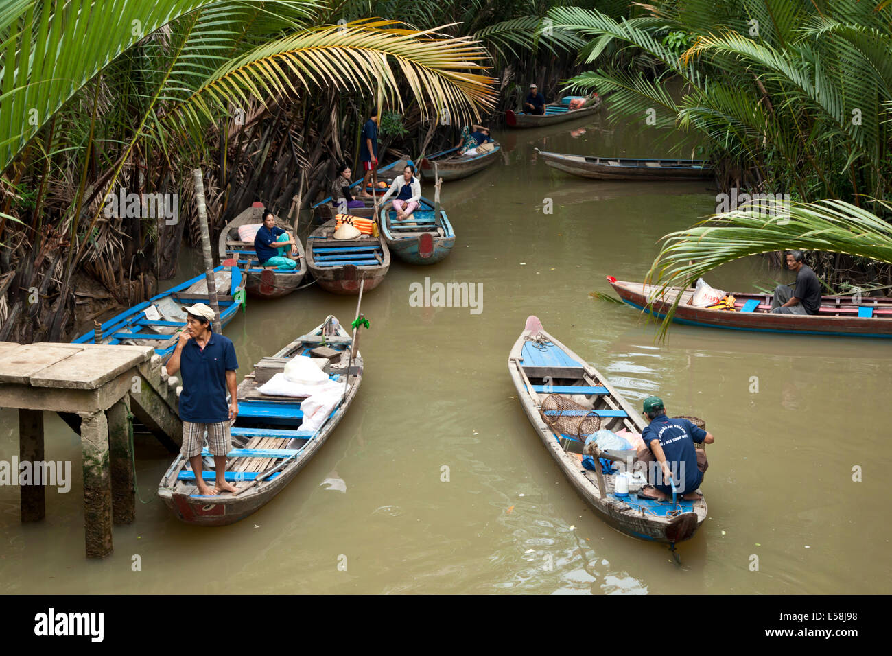 Boats at Mekong Delta Stock Photo - Alamy