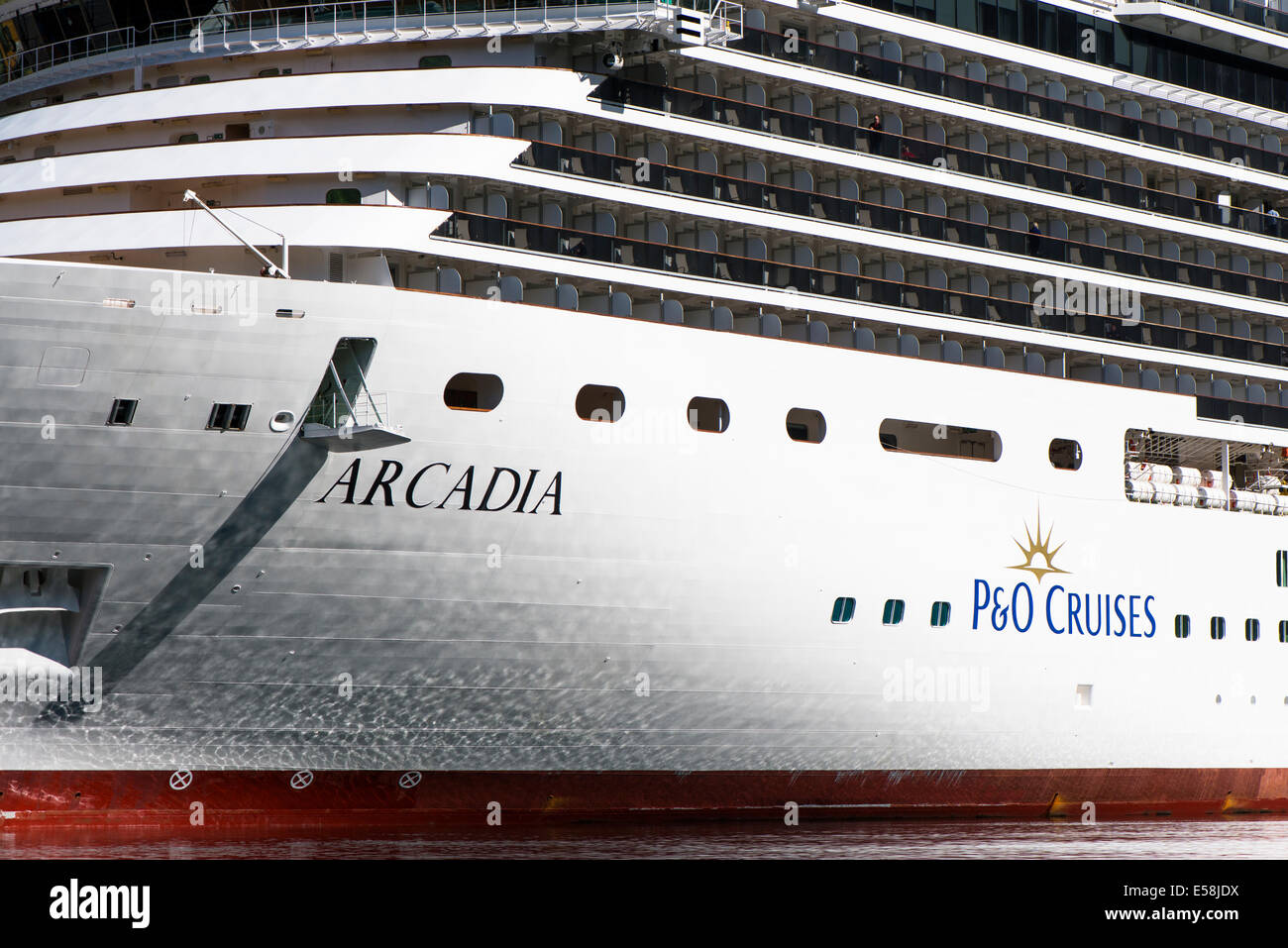 P&O Cruises MV Arcadia docked at Flåm, Aurlandsfjord Norway Stock Photo