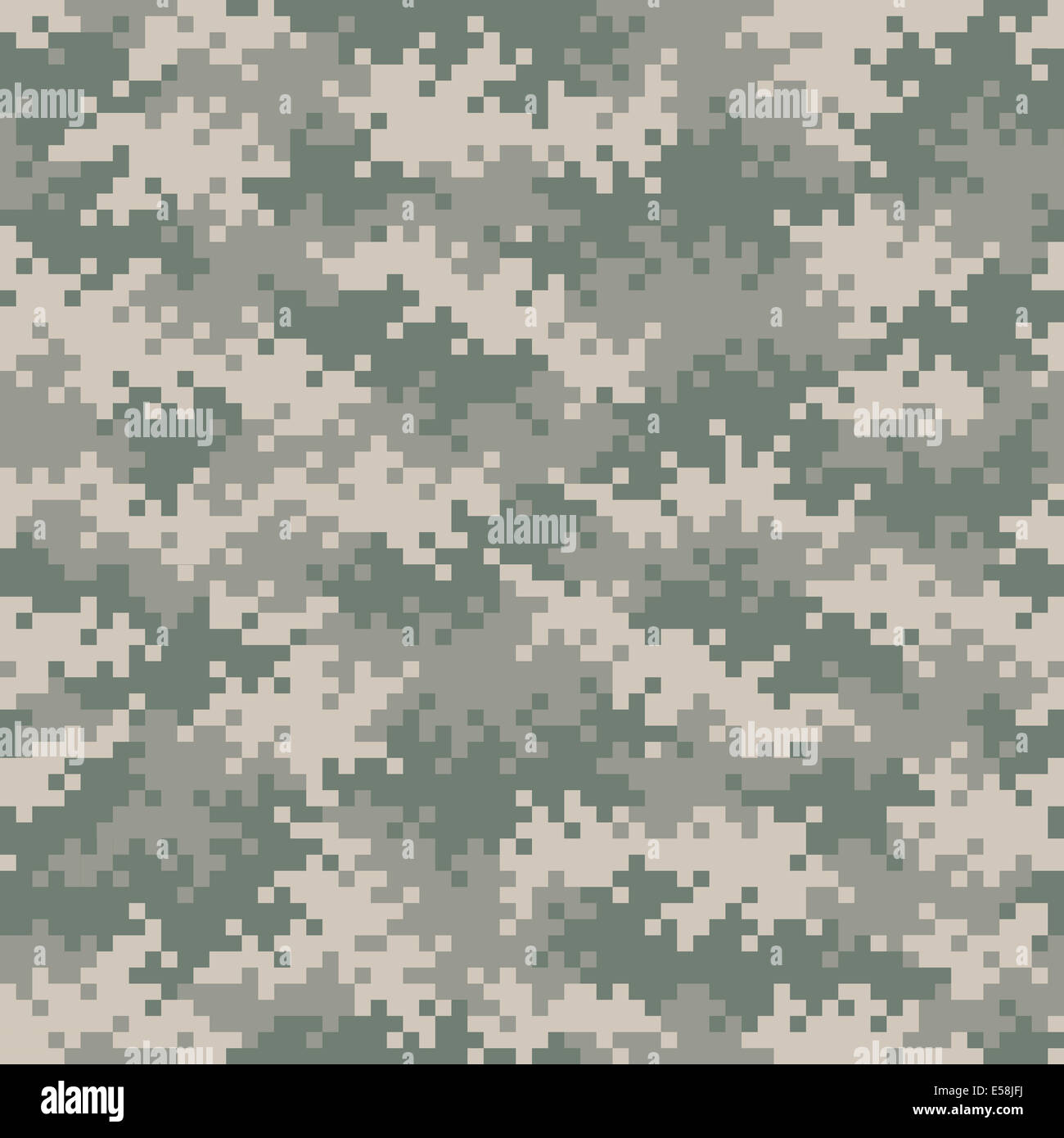 Military gray-green camouflage pixel pattern seamlessly tileable Stock Photo
