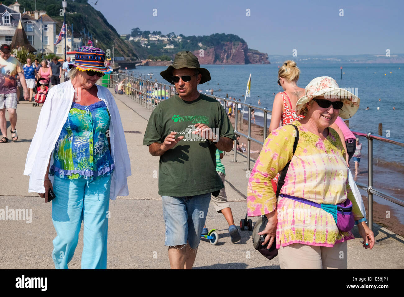Teignmouth, Devon, UK. 23rd July 2014. People relaxing along the