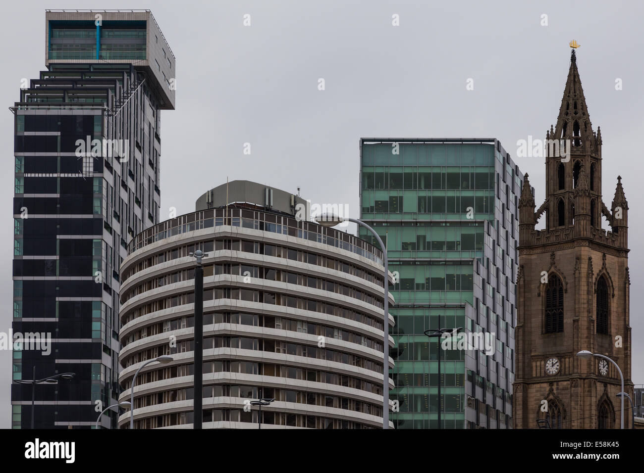 Contrasting Architecture in the City of Liverpool Merseyside UK. Stock Photo