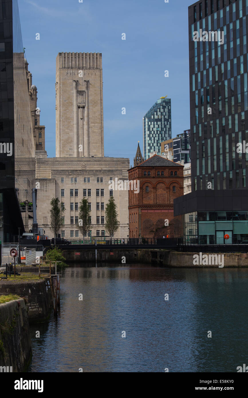 Contrasting Architecture in the City of Liverpool Merseyside UK. Stock Photo