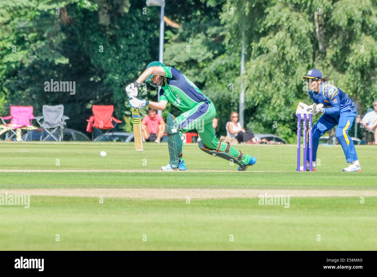 Belfast, Northern Ireland. 23 Jul 2014 Andrew McBrine bats as Sri