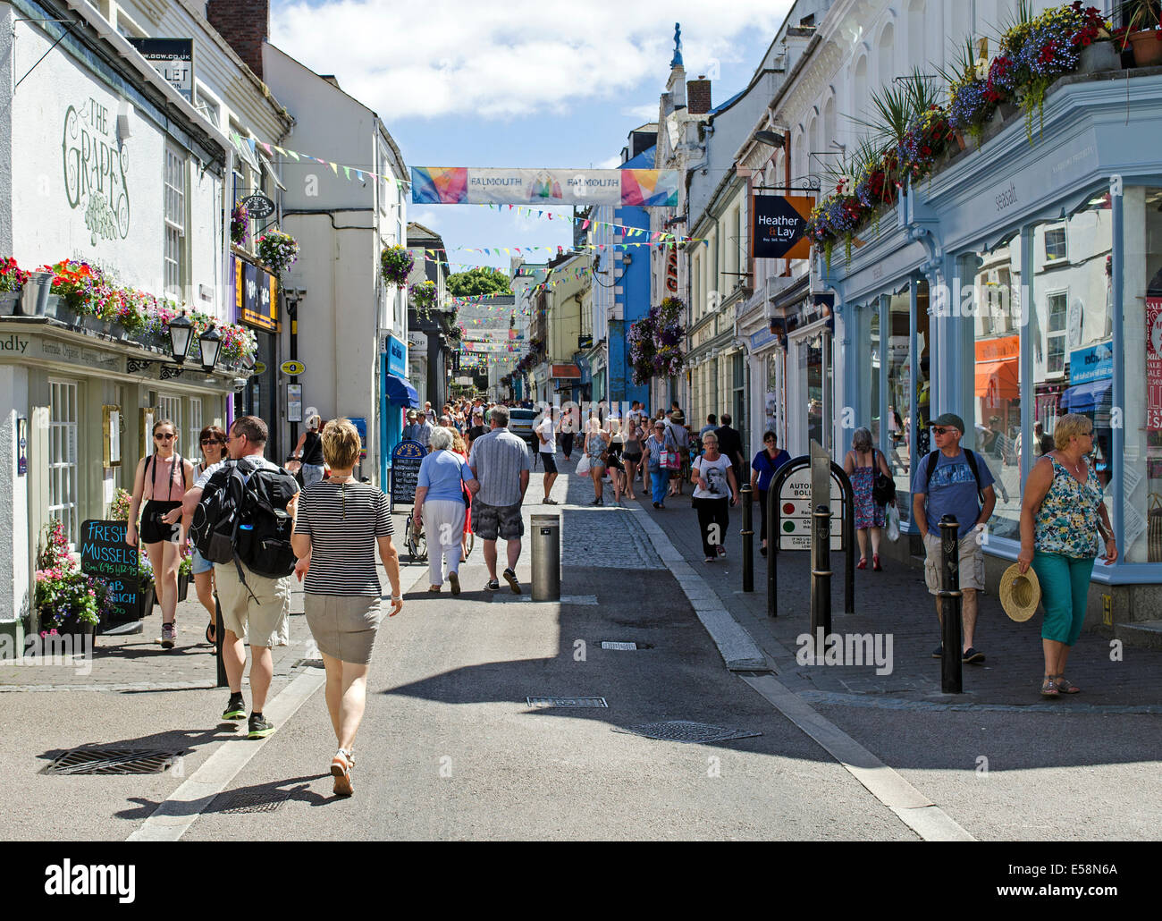 Church street in Falmouth, Cornwall, UK Stock Photo