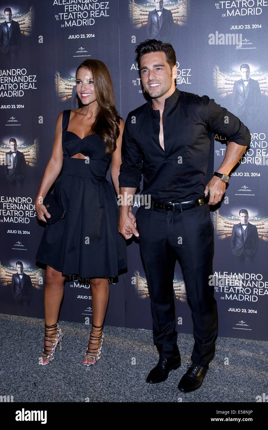 Madrid, Spain. 23rd July, 2014. Paula Echevarria and David Bustamante attends Alejandro Fernandez show at Teatro Real on July 23, 2014 in Madrid Credit:  Jack Abuin/ZUMA Wire/Alamy Live News Stock Photo