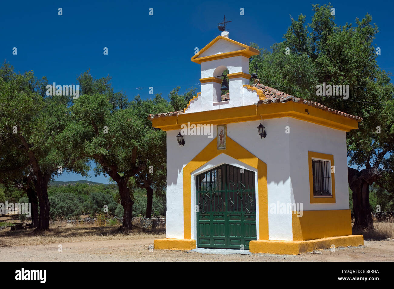 Recreational area 'Las Tres Encinas'-Hermitage, Cala, Huelva-province, Region of Andalusia, Spain, Europe Stock Photo