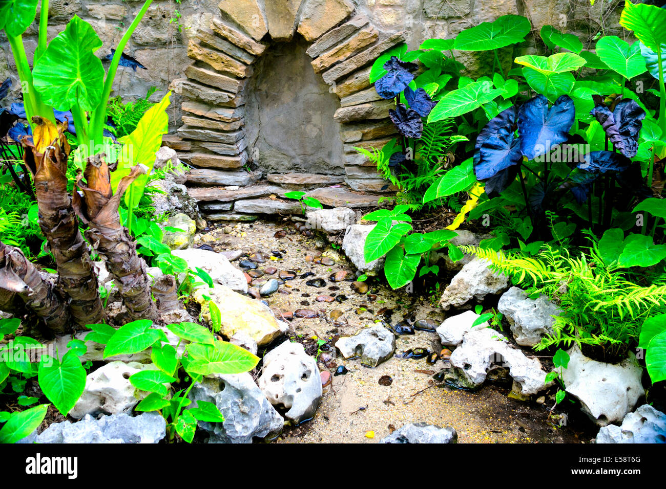 Rock Garden at San Antonio Riverwalk Stock Photo - Alamy