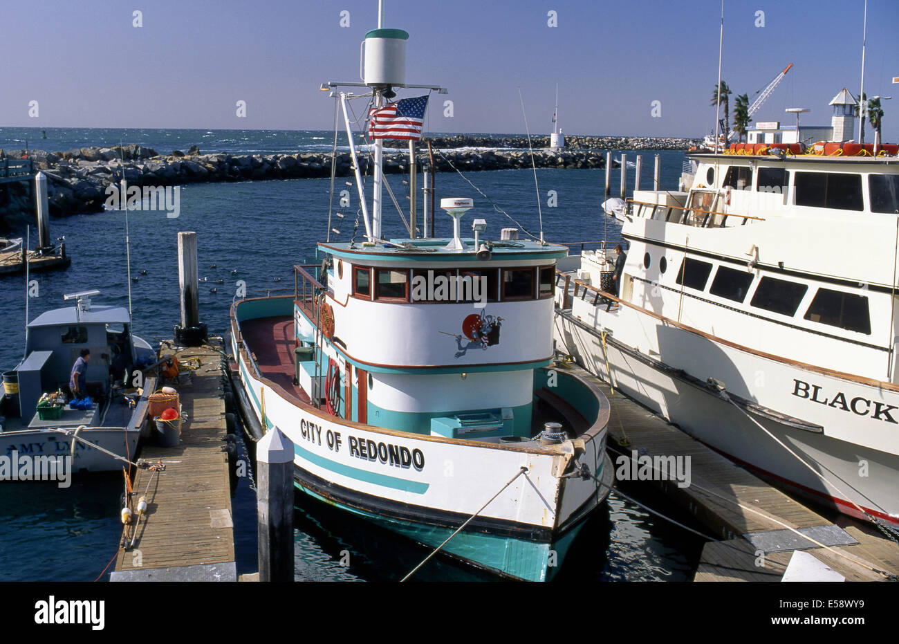 Redondo Beach boat harbor Stock Photo Alamy