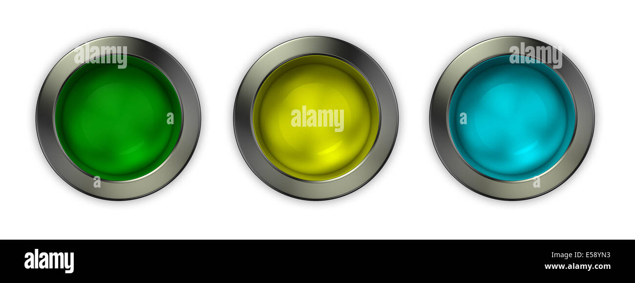 Collection of glossy buttons isolated on white Stock Photo - Alamy