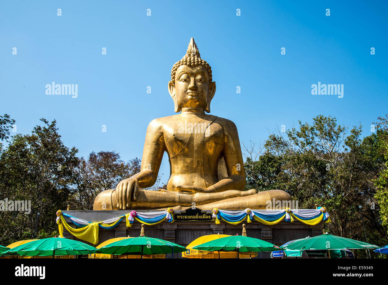 Buddha statue in the temple of Thailand Stock Photo - Alamy