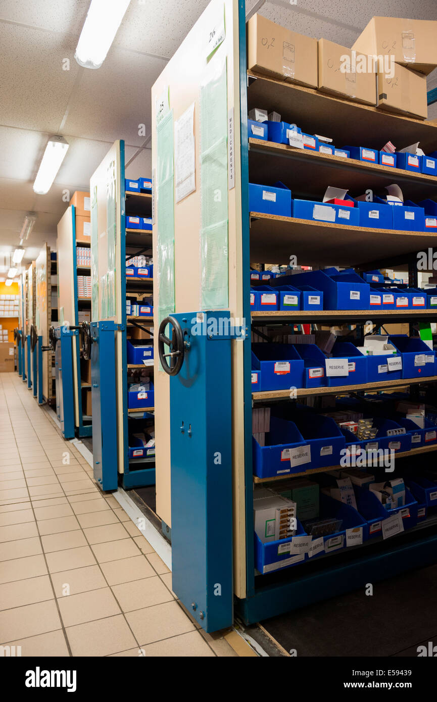 Medicine In The Shelves In Hospital Pharmacy Stock Photo - Alamy