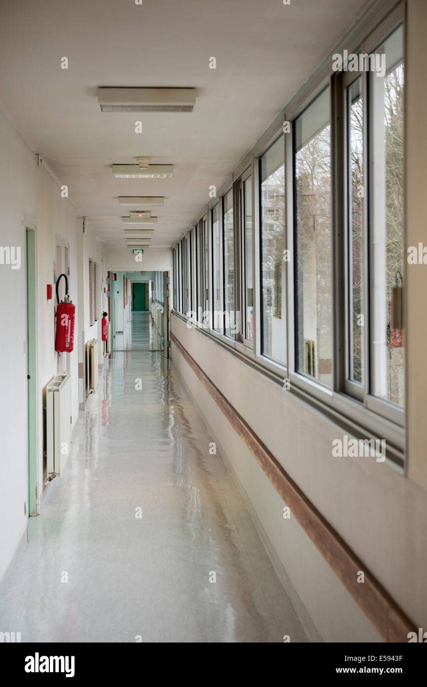 Interior of hospital corridor Stock Photo - Alamy