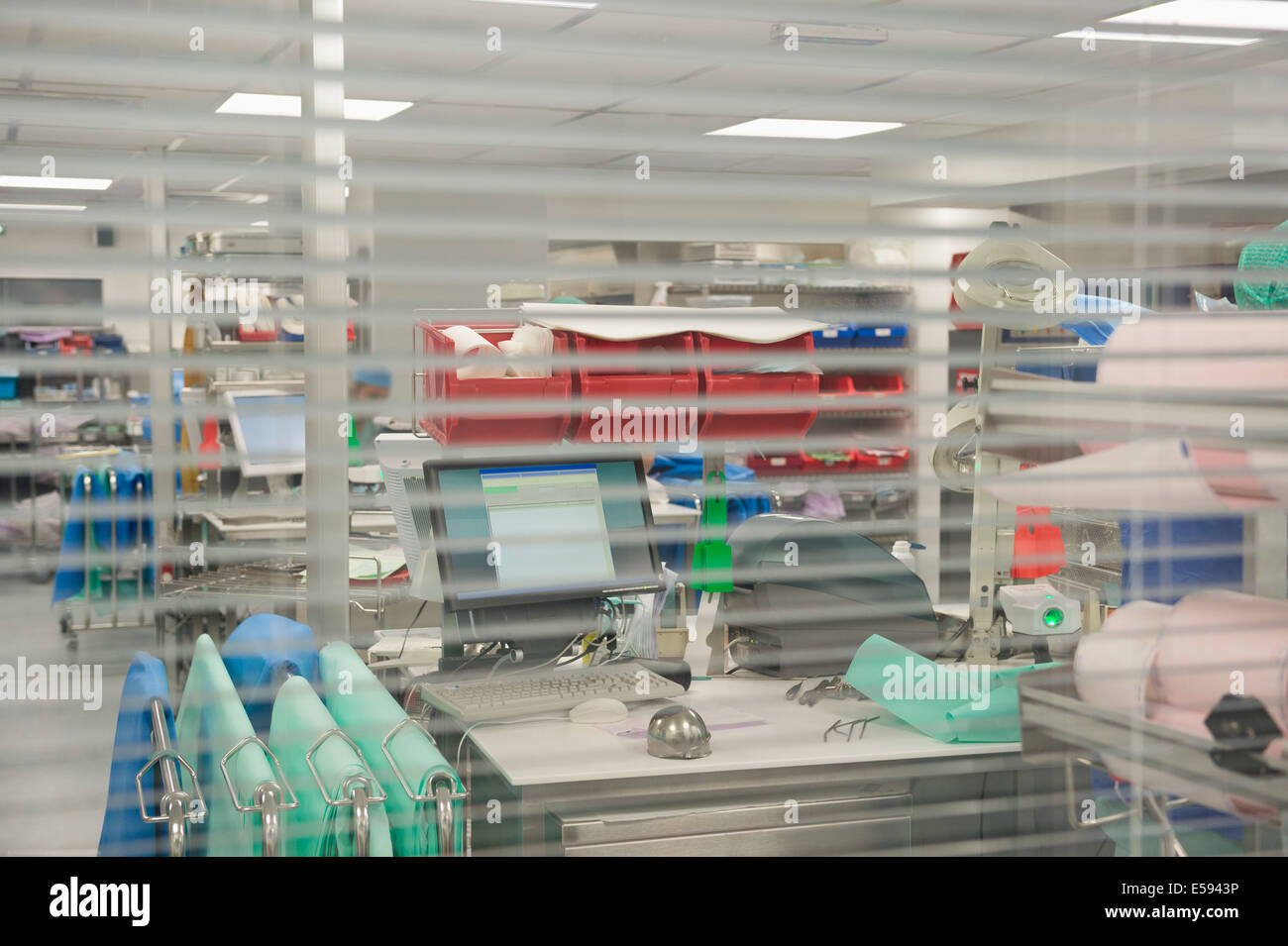 Interior of hospital clothing warehouse Stock Photo Alamy