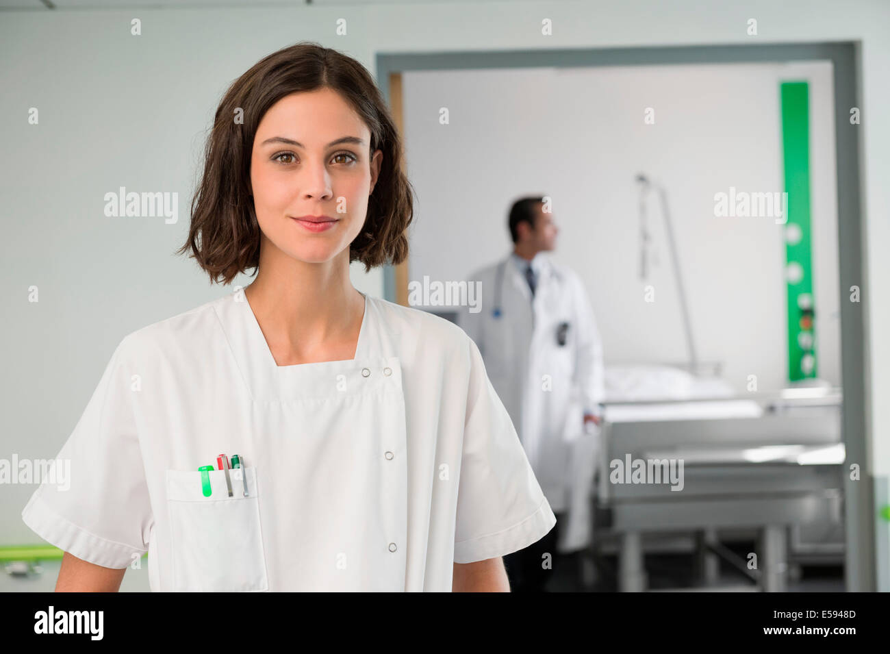 Portrait of a female nurse in hospital Stock Photo - Alamy