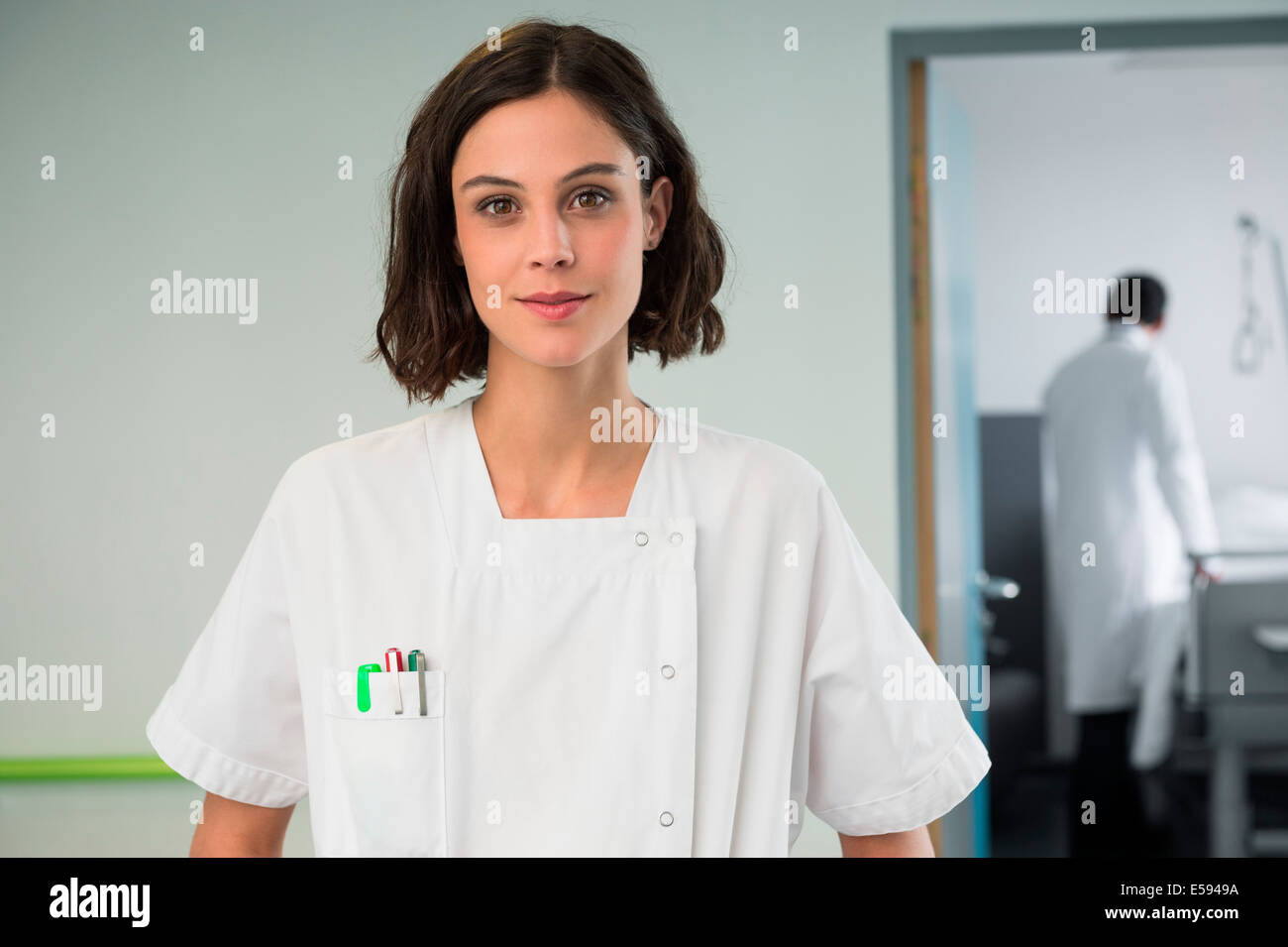 Portrait of a female nurse in hospital Stock Photo - Alamy
