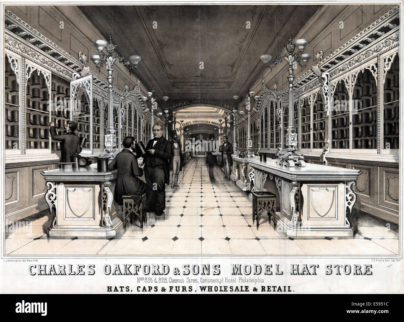 Chestnut street library company of philadelphia lithography