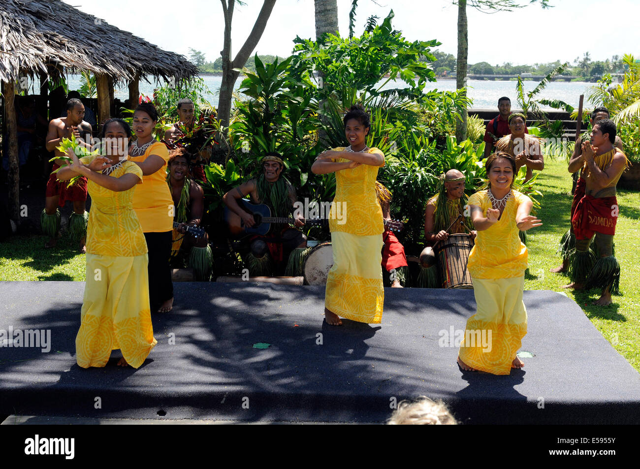 Travelling through Samoa in February 2014. Traditional dancer - tourism Stock Photo