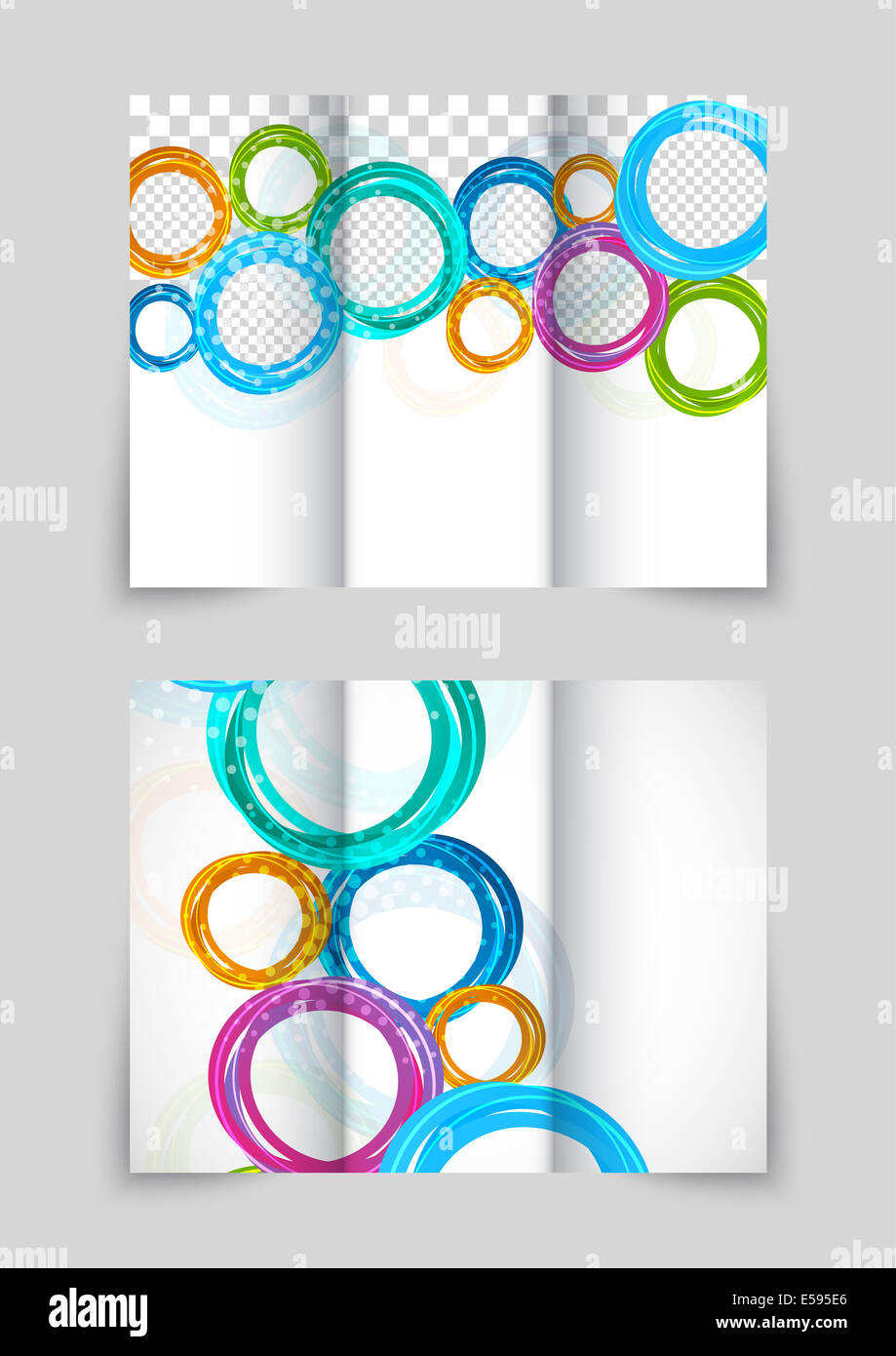 Trifold circles colorful brochure Stock Photo Alamy