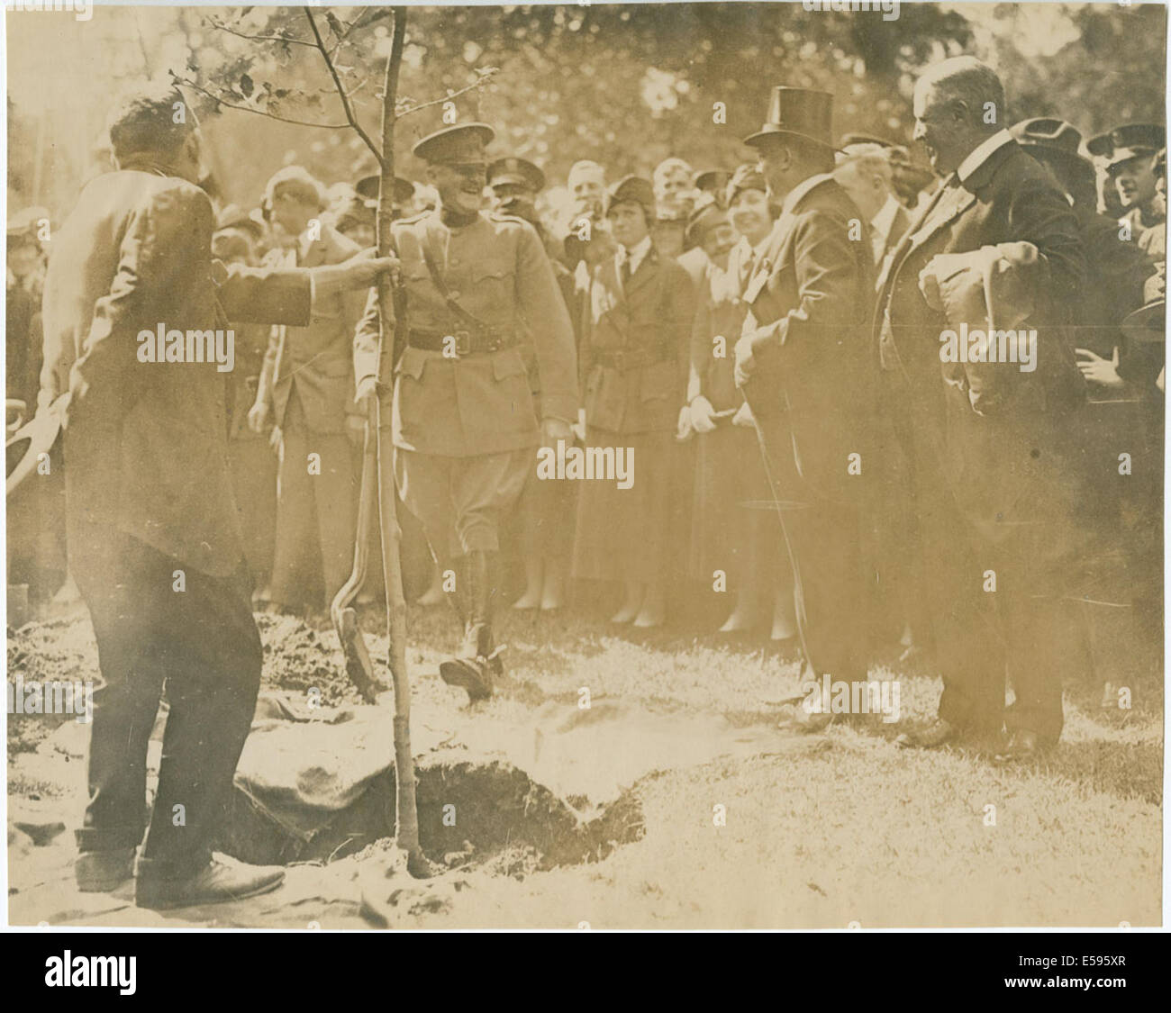 General Pershing, Planting Tree, Philadelphia, Pa., September 12, 1919 Stock Photo