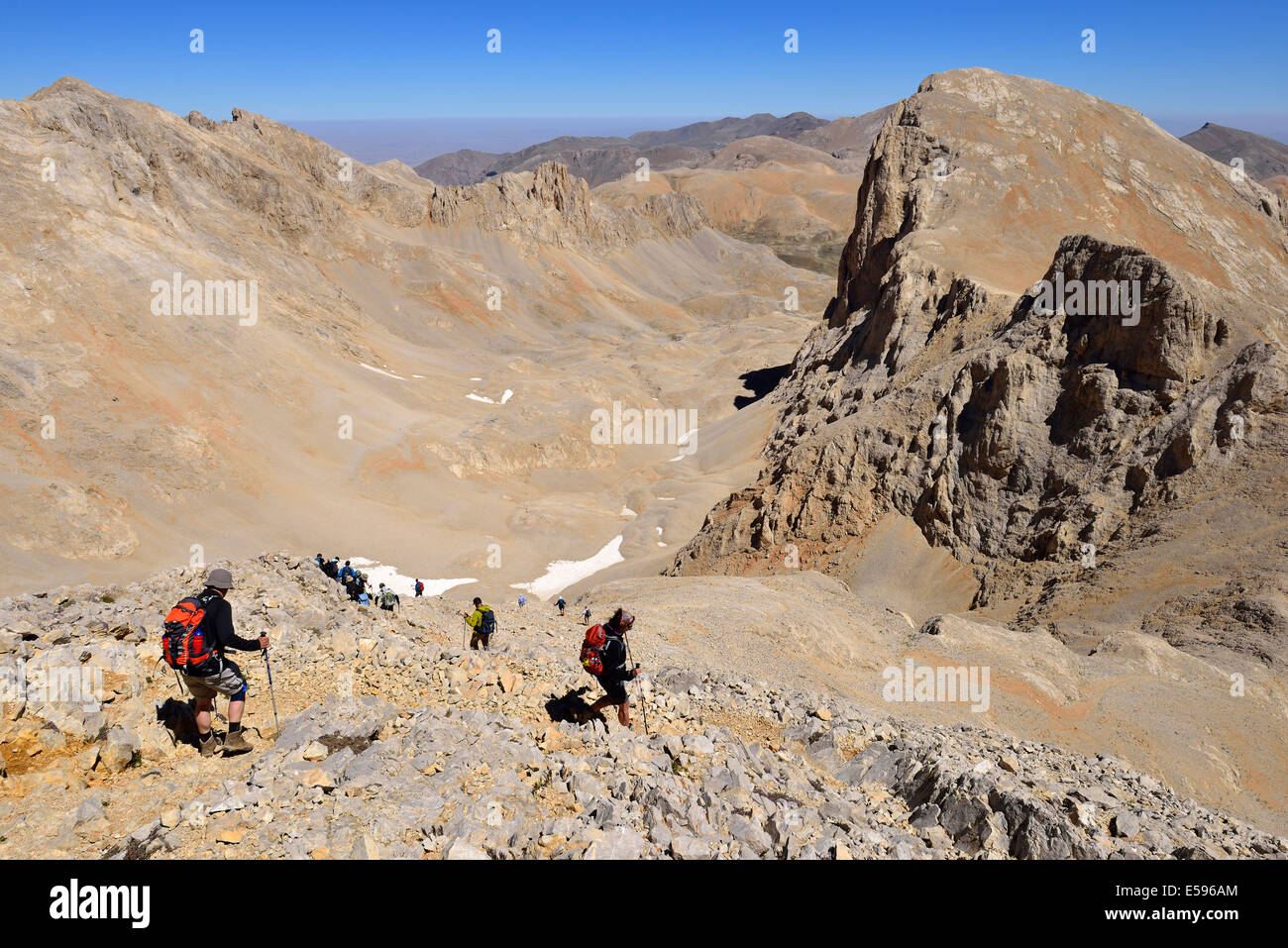 Turkey, Taurus Mountains, Aladaglar National Park, Group of hikers climbing  down Yedig├╢ller Plateau Stock Photo - Alamy