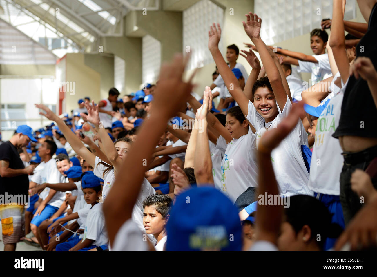 Brazil, Fortaleza, Young people at football tornament Stock Photo