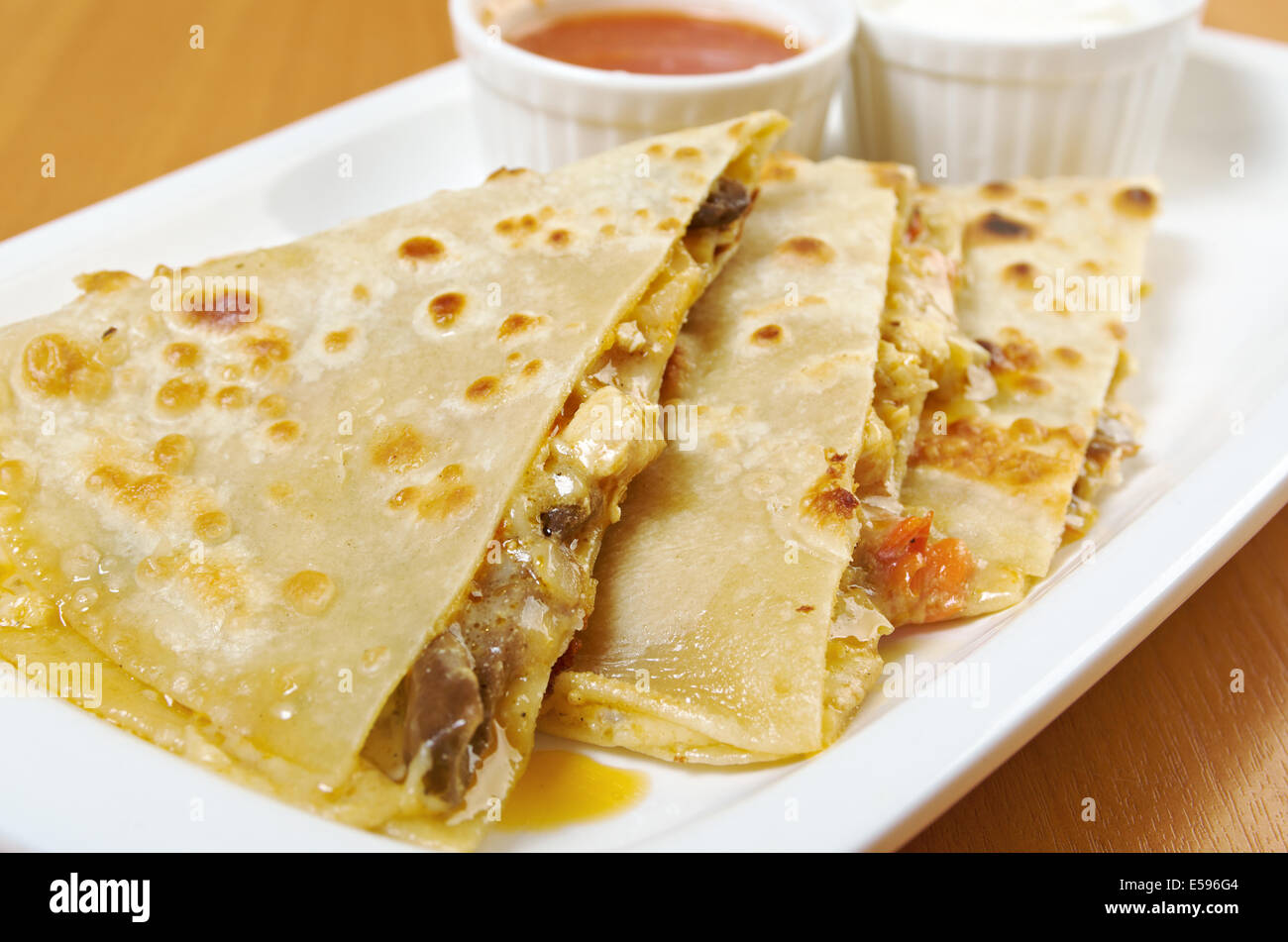 mexican  beef quesadilla delicious Stock Photo