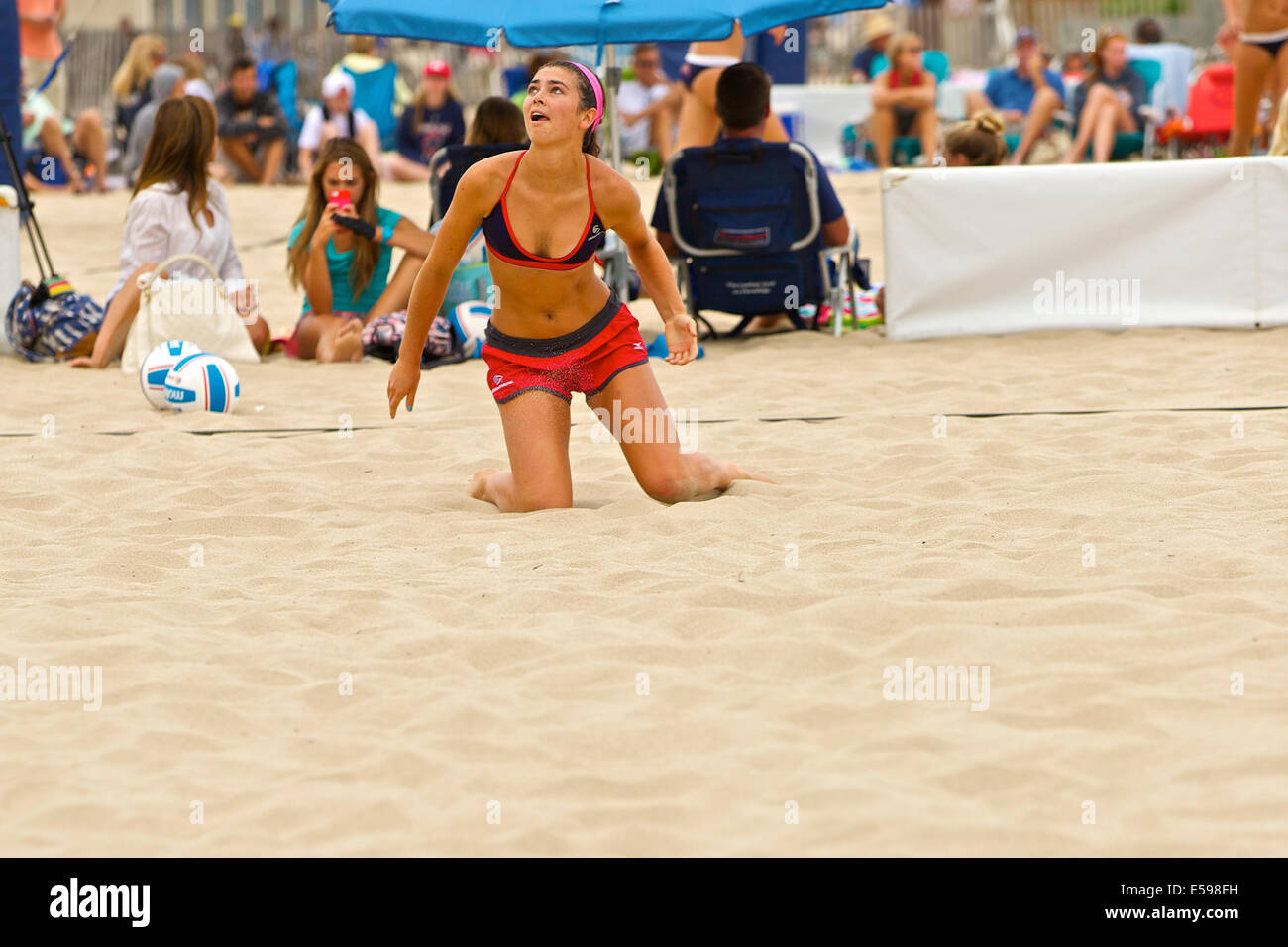 Beach Volleyball Competition Hermosa Beach Stock Photo Alamy