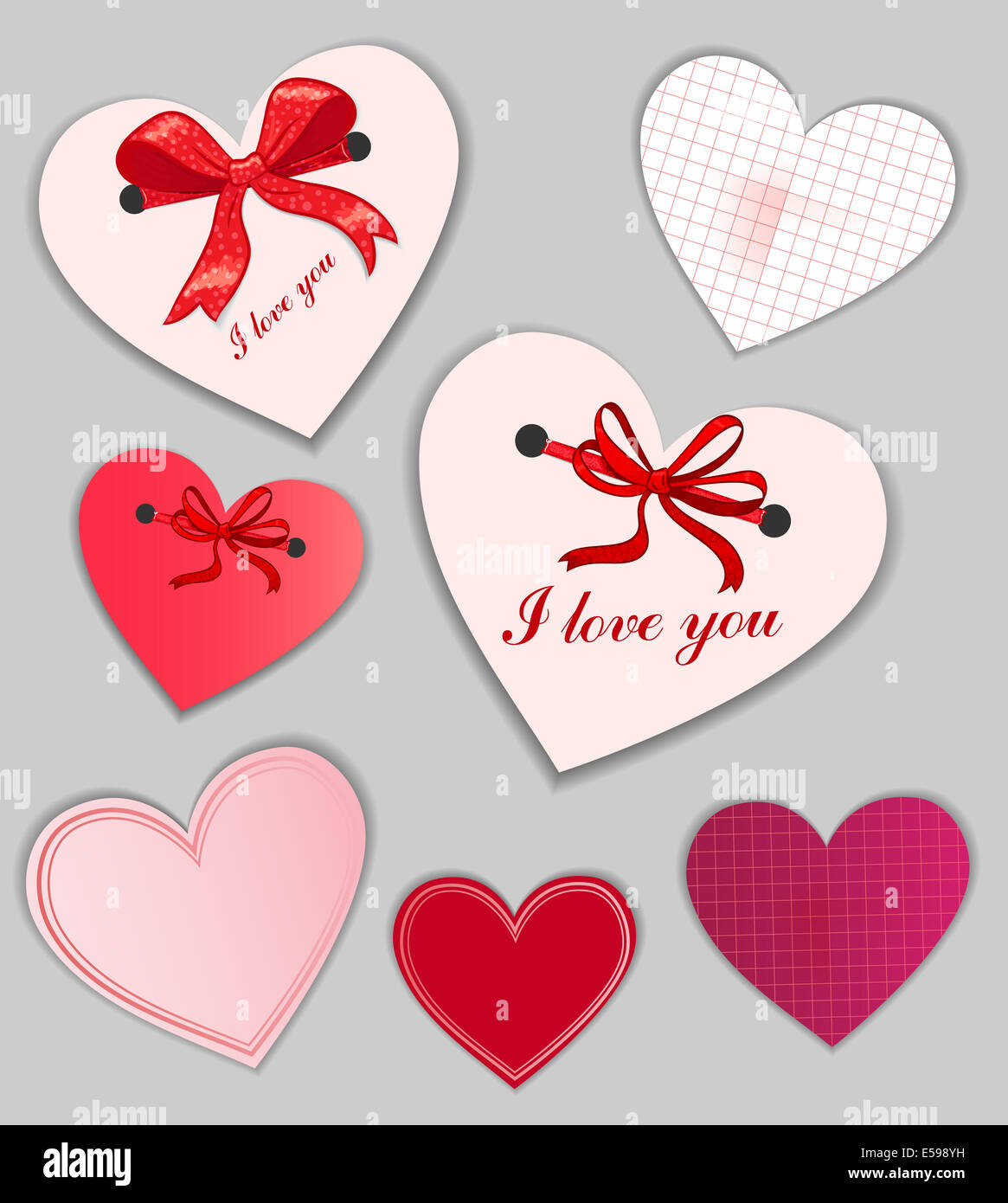set of valentine's day cards, vector illustration Stock Photo - Alamy
