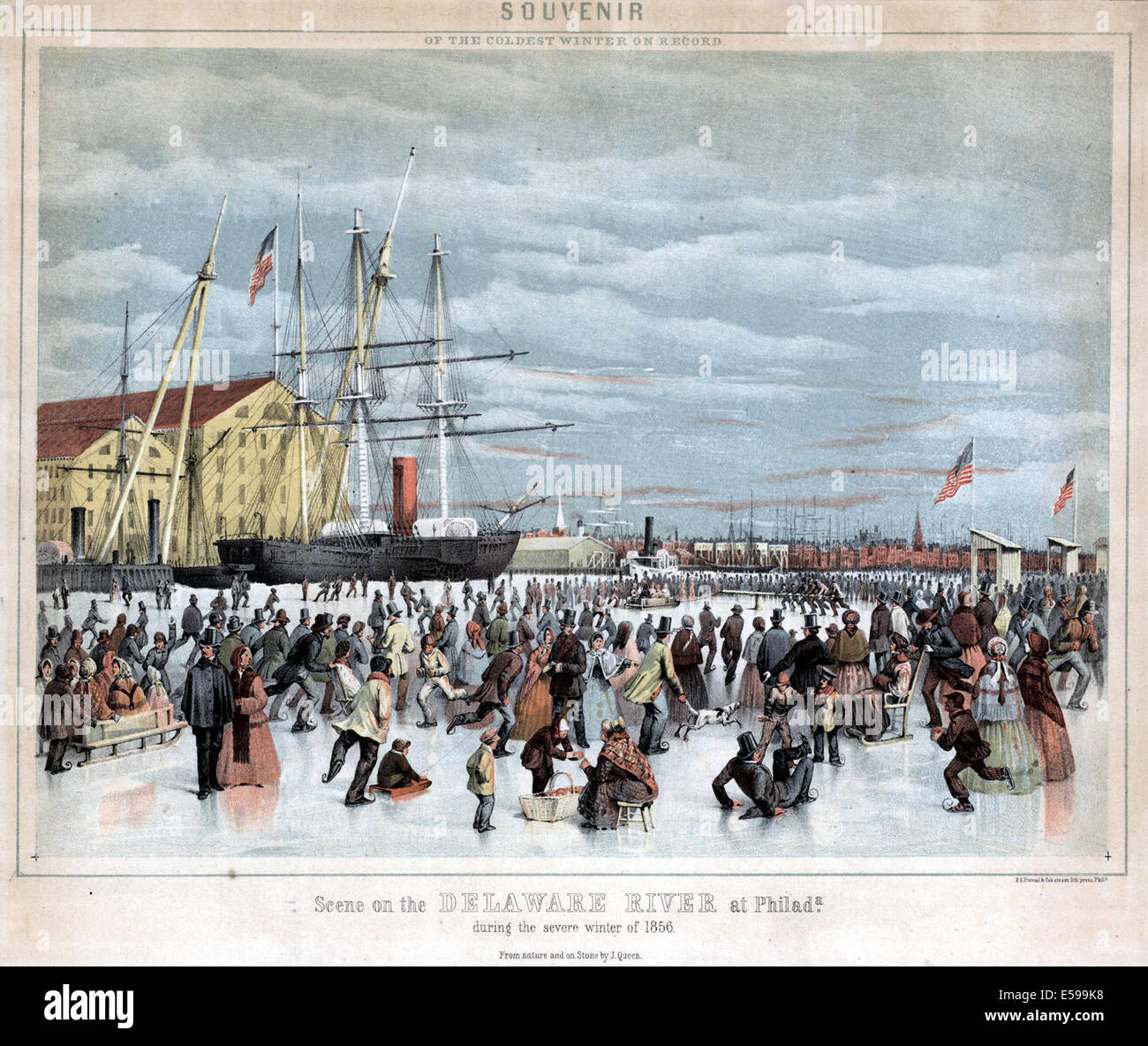 Souvenir of the coldest winter on record. Scene on the Delaware River