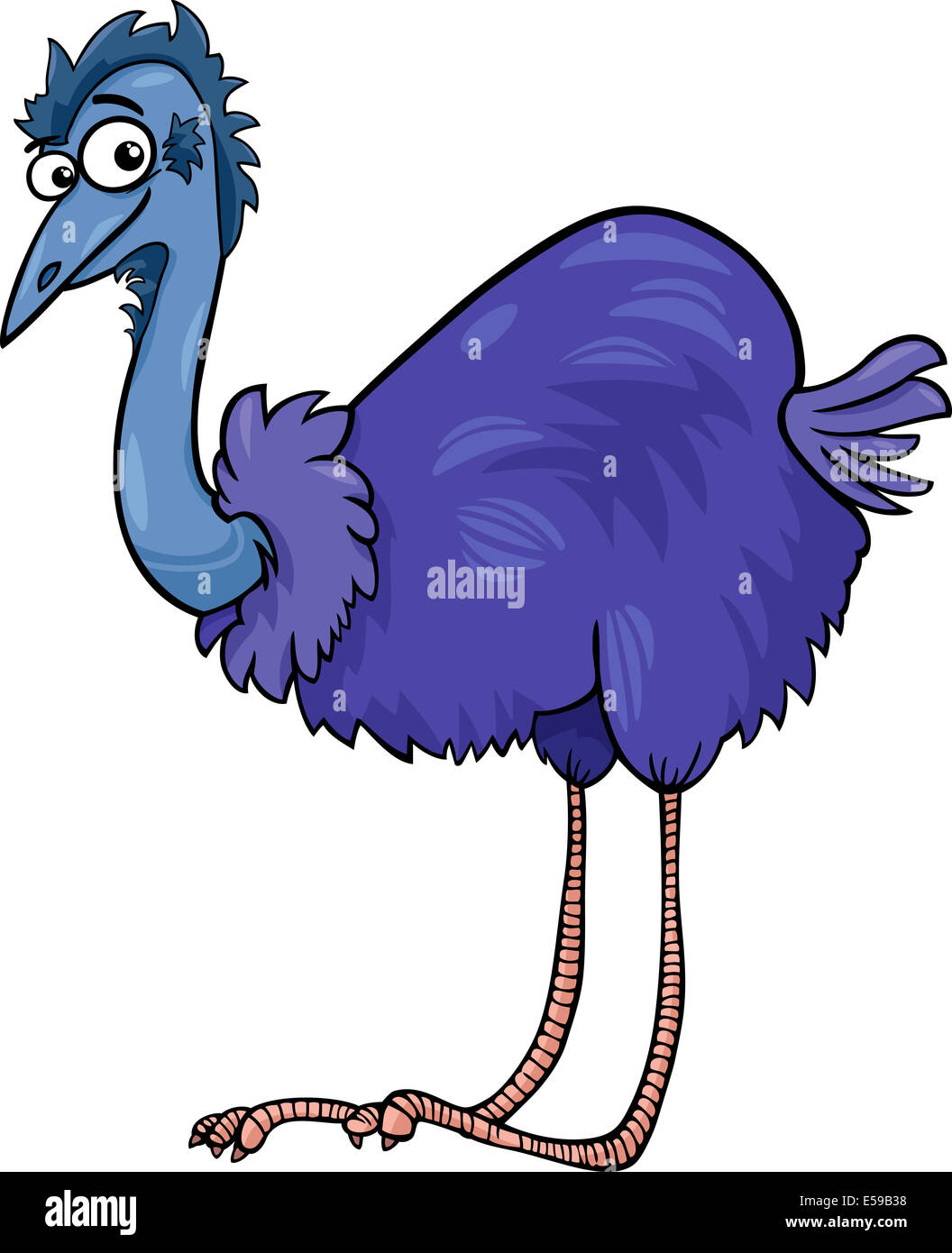 Cartoon Illustration Of Funny Emu Ostrich Bird Animal Stock Photo Alamy